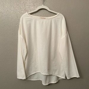 Soft Surroundings Cream/White Cotton Pullover top Blouse XS